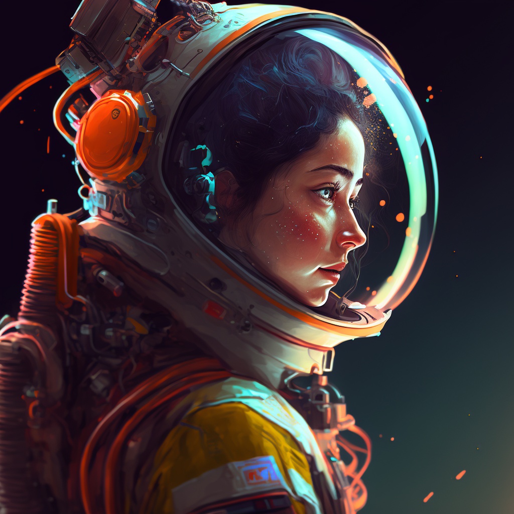 female astronaut, pixar style, intricate details, cinematic lighting