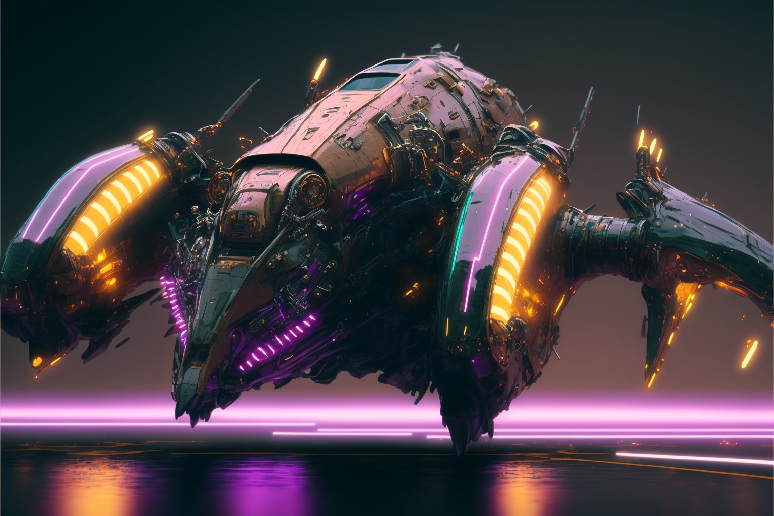 a cyberpunk podracer, hyperdetailed, cinematic lighting, photorealistic --ar 3:2