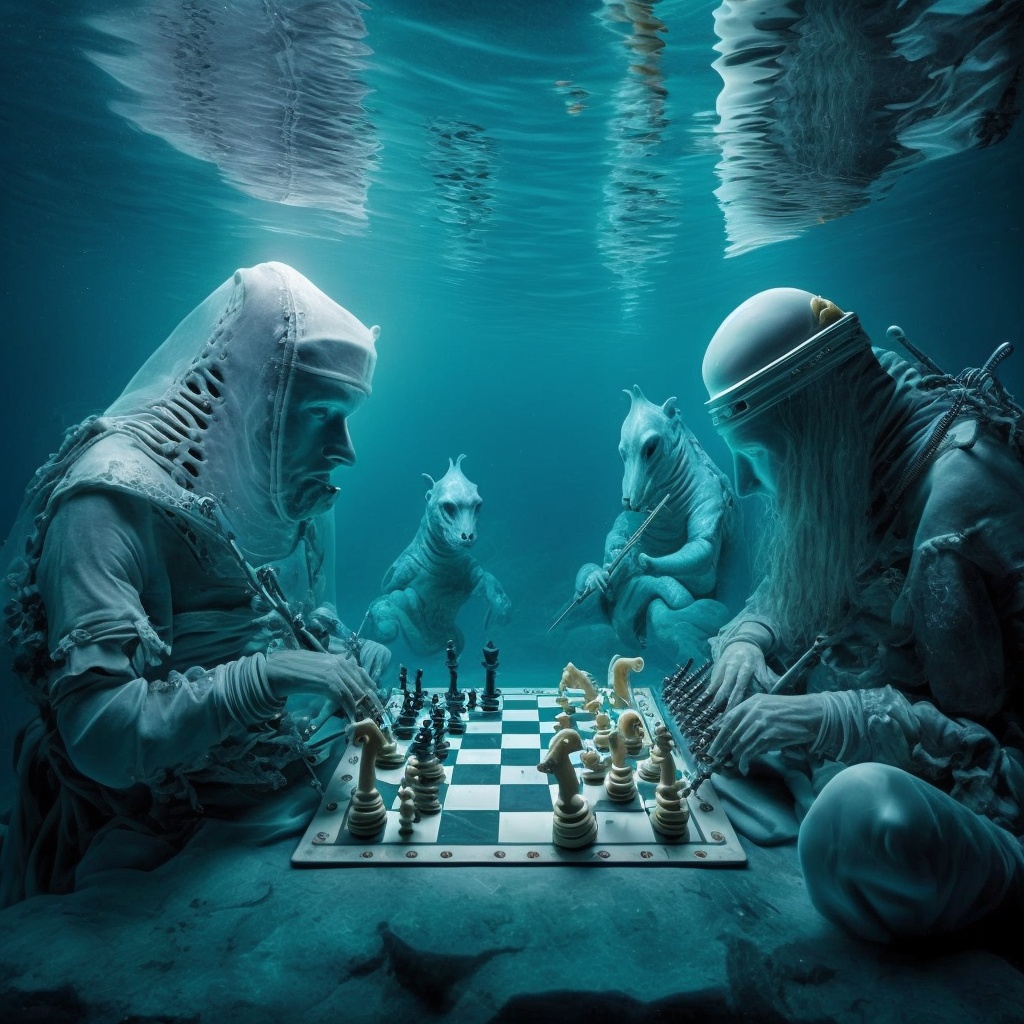 playing chess underwater --v 4